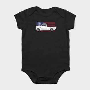 White Truck USA Flag Baby Bodysuit